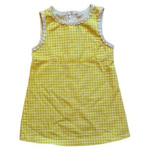 United Colors of Benetton Yellow Checkered Toddler Dress Sz 2​​​​​